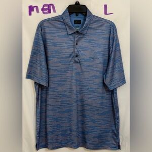 Greg Norman Collection Blue Performance Polo Shirt